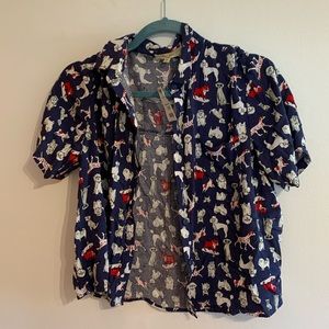 Cute button down dog shirt